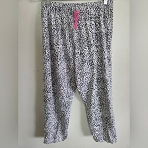Womens Leopard Print PJ Pajama Bottoms Drawstring Size Medium
